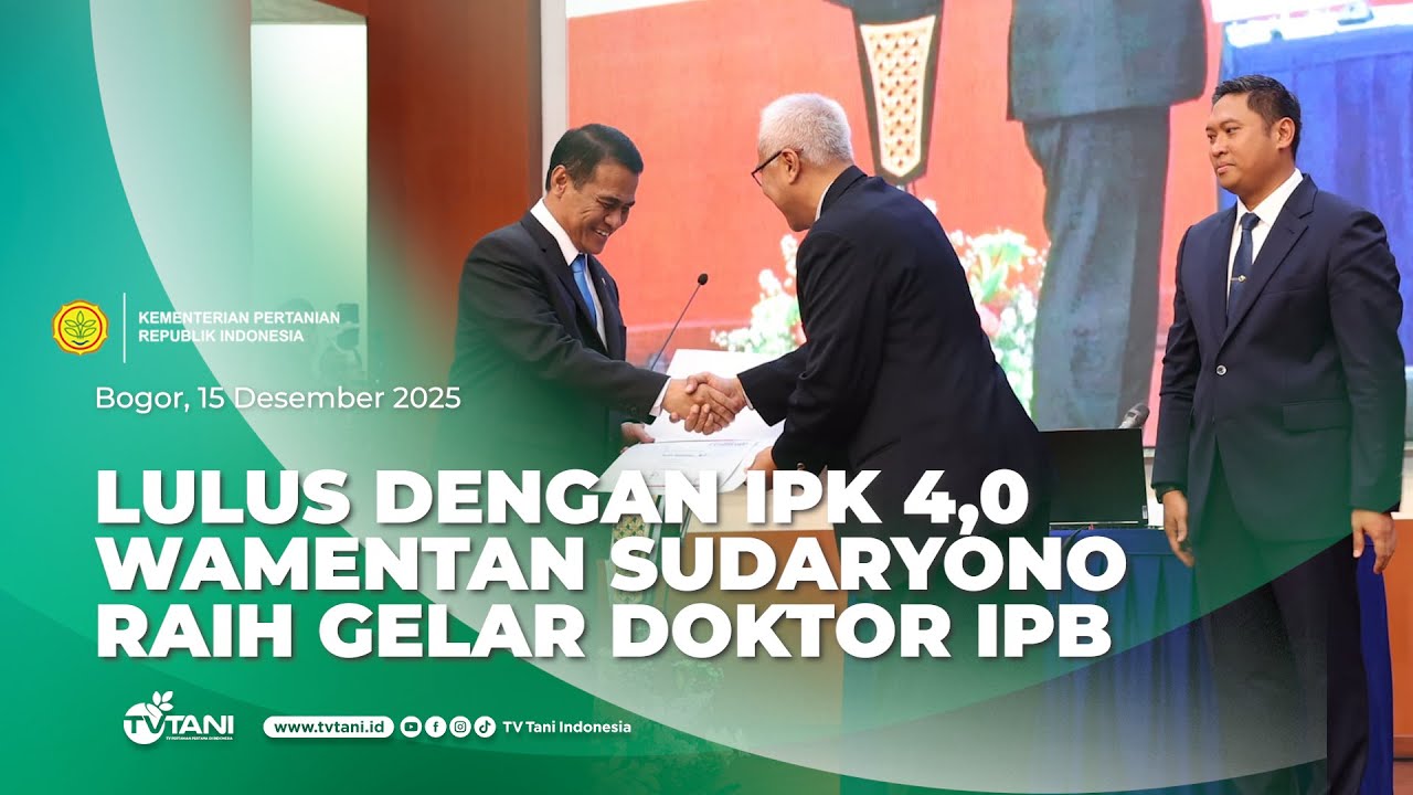 Wamentan Sudaryono Lulus Program Doktor IPB, Angkat Tema Holding BUMN