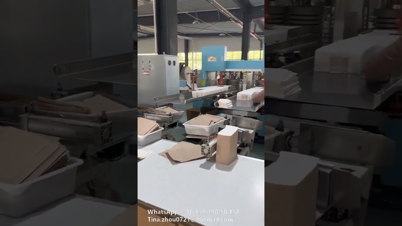 Double Line  Paper Napkins Fold Machine Custom  Napkins Dining Pocket Napkins Tissue Folding Machine