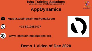 AppDynamics Demo 1 Video . Pls call / whatsapp us on +91-8019952427 to enroll live sessions