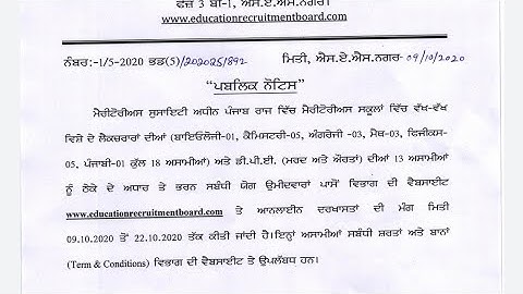 Meritorious schools lecturers and DPE recruitment 2020 !! lecturers  posts 18 & 13 posts for DPE.