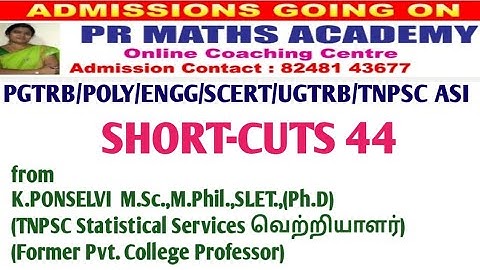 TRB POLYTECHNIC/ENGG/PGTRB/SCERT/UGTRB/TNPSC STATISTICAL SERVICES/Short-Cut/OPERATIONS RESEARCH