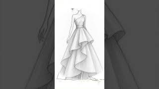 Aesthetic dress drawing ideas 💡#aesthetic 🎀 #drawing 🎨#drees #sketch  #pinterest edited