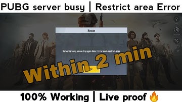 Pubg server is busy try again later | how to fix pubg mobile lite error code restrict-area 100% fix