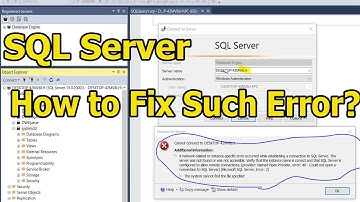Resolving SQL connection errors under SQL Server A network-related or instance-specific error occur