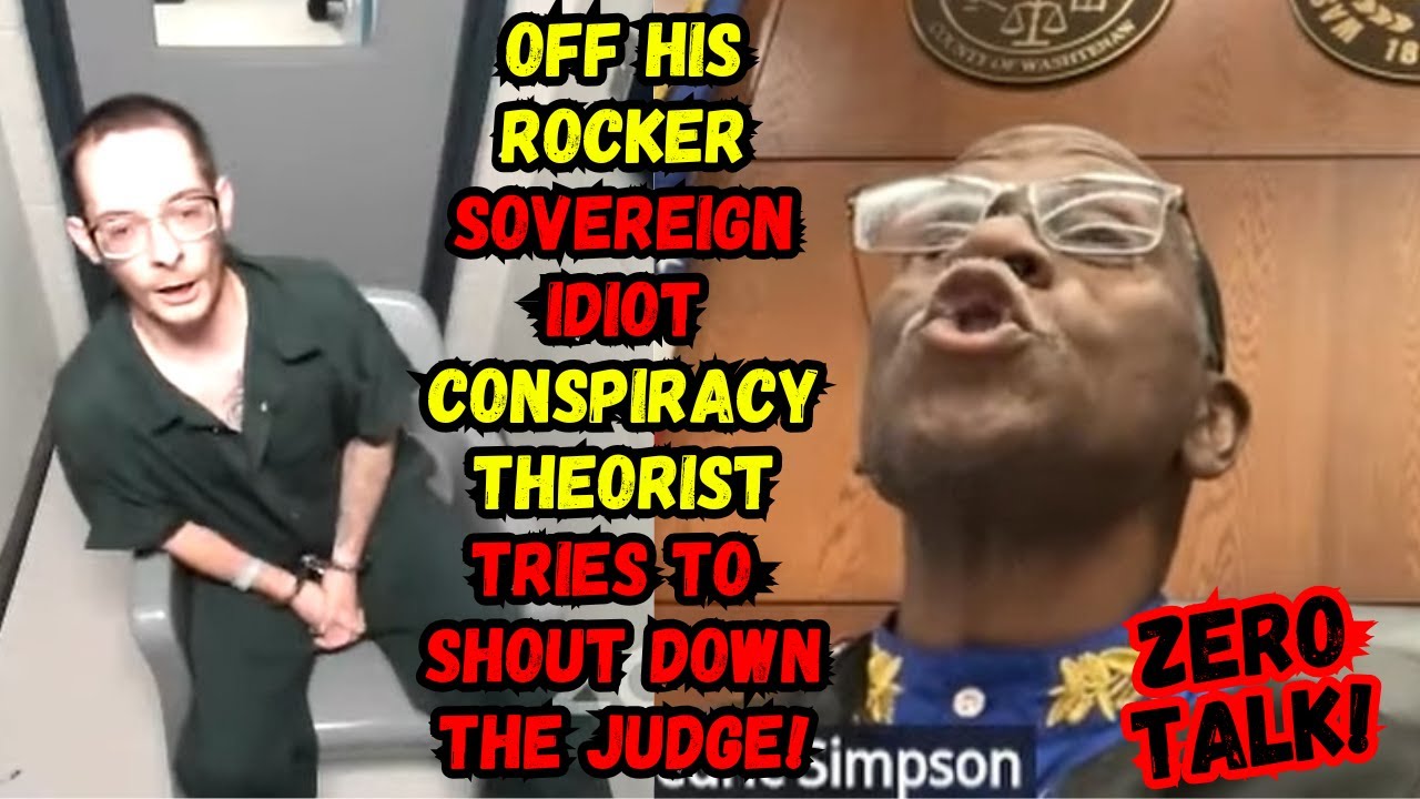 Теория заговора. СУВЕРЕННЫЙ ИДИОТ угрожает насилием и пытается перекричать судью!