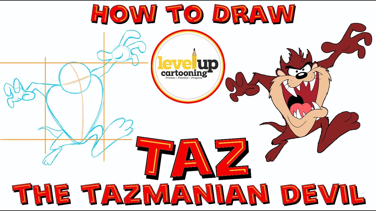 A Simple Taz Drawing Tutorial, Step by Step - YouTube