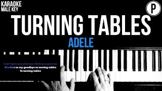 Adele - Turning Tables Karaoke MALE KEY Slowed Acoustic Piano Instrumental Cover Lyrics