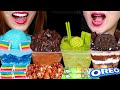 ASMR LOADED CREAM CAKES (OREO MOUSSE, CHOCO BROWNIE ICE CREAM, GREEN TEA TIRAMISU, BLUE PUDDING) 먹방