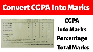 How To Cgpa Into Marks || Percentage || Total Marks