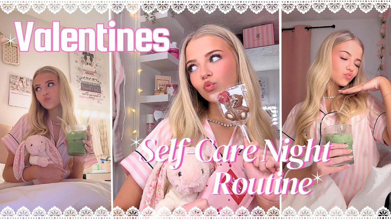 VALENTINES SELF-CARE NIGHT ROUTINE💗✨skincare | pinterest aesthetic🎀