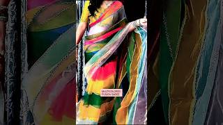 ✨💗New Trendy Party Wear Saree Design 2026 | ✨ Fusion saree 😍 #multicoloured #saree  #fashion #shorts
