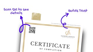 Issue Certificate Validation with QR