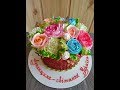 Белково-Заварное украшение торта. Розы, пионы, хризантемы пошагово. Юлия Клочкова.