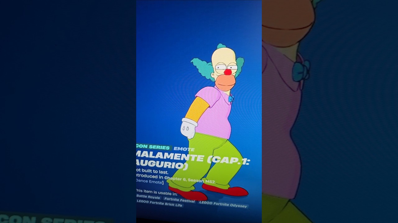 FORTNITE ITEM SHOP NEW EMOTE MALAMENTE #fortnite #shorts #simpsons #memes #dance #music