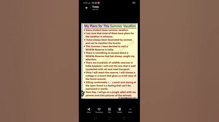 essay on my summer vacation plan | short essay on summer vacation