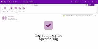 How to Create a tag summary page in OneNote