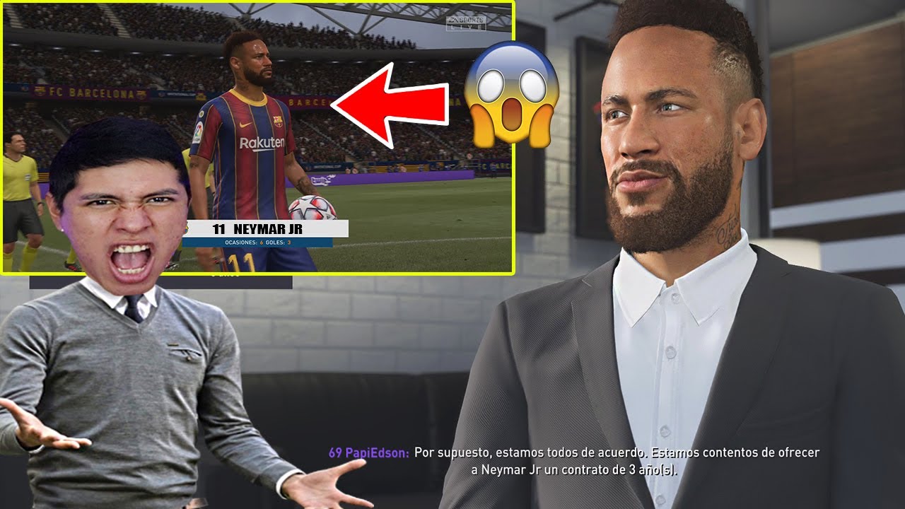 NEYMAR VUELVE AL BARCELONA en el MODO CARRERA 😱 *Hace hat-trick*