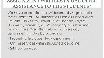 Case Study Assignment Help in UAE