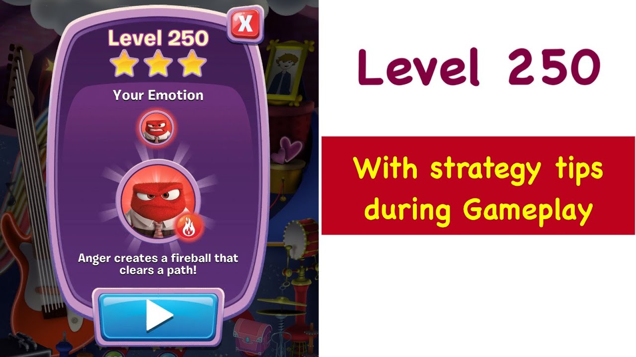 Inside Out Thought Bubbles Level 250 Tips and Strategy Walkthrough Gameplay