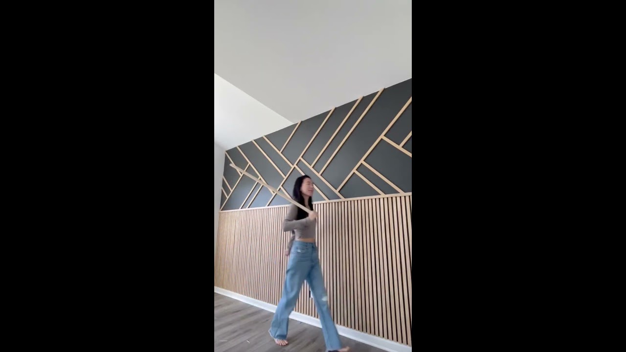 DIY Modern Wood Slat Accent Wall Paneling
