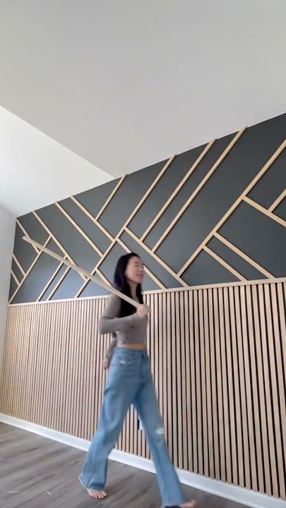 DIY Modern Wood Slat Accent Wall | Wood Paneling