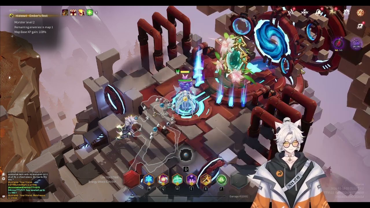 Hitting lvl100 Torchlight Infinite S11 Vorax build Iris2 Erosion magus day2 recap