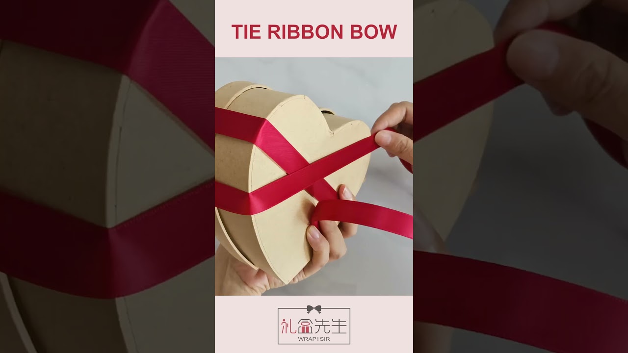 How to tie a ribbon on a heart shaped gift box #shorts  #giftwrappingideas #ribbonbow