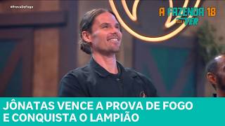 A FAZENDA: Jônatas vence a Prova de Fogo e conquista o Lampião do Poder