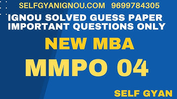 MMPO 04 important questions solved Guess paper download for exam