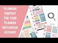 Planning Content for Your Planner Instagram Account