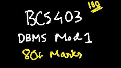 DBMS MODULE 1 BCS403 DATABASE MANAGEMENT SYSTEM | 22 Scheme VTU 4th SEM CSE