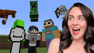 Flying CREEPERS Everywhere | Minecraft But Mobs Can Fly | Reacting to Sapnap, George and Dream