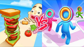 Sandwich Run VS Layer Man - All Levels SpeedRun Gameplay Android iOS Ep1