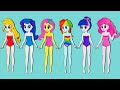 Paper dolls Dress up MLP Mermaids Handmade Colorful dresses and hairstyles Quiet Book