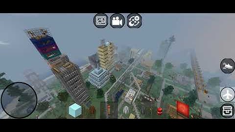 Destroying the big city in mini block craft.