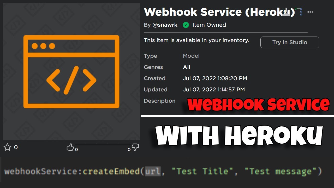 How to use webhook service module with Heroku