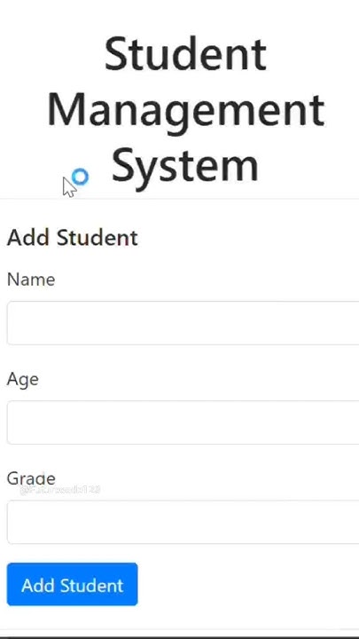 Student Management System using html css bootstrap and javascript - YouTube