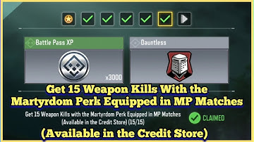 Call Of Duty Mobile Get 15 Weapon Kills With the Martyrdom Perk Equipped in MP Matches Task Complete