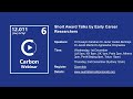 Carbon Webinar 11 - Short Award Talks by Early Career Researchers