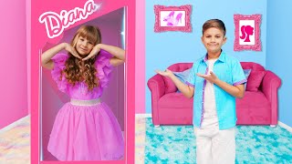 Diana Barbie Dan Roma Ken Pink Vs. Tantangan Biru