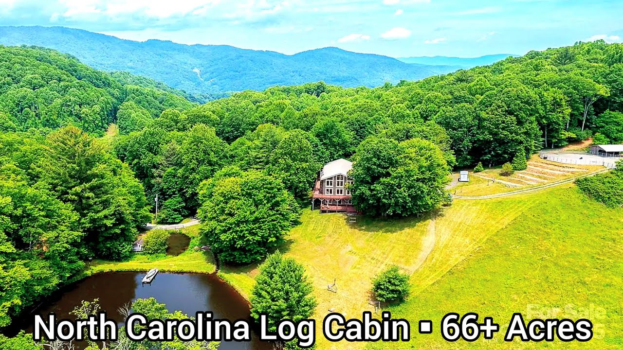 North Carolina Log Cabins For Sale | 66+ Acres | North Carolina Land For Sale | 3 Ponds | Cozy