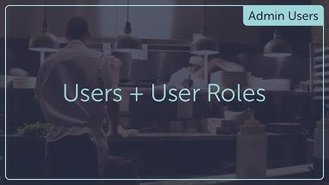 Users & User Roles (Level 3) - TSU