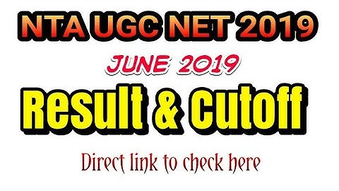 NTA UGC NET JUNE 2019 RESULT CUTOFF CHECK HERE