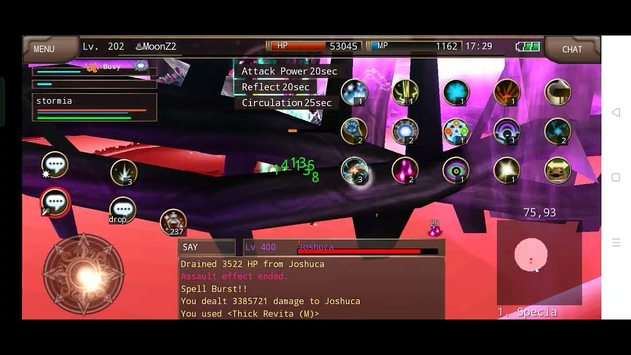 Iruna online : High Wizard vs Joshuca (equipment,Stat and AI)