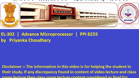EL-302  |  Advance Microprocessor  |  PPI 8255   by   Priyanka Choudhary  GPC Bikaner