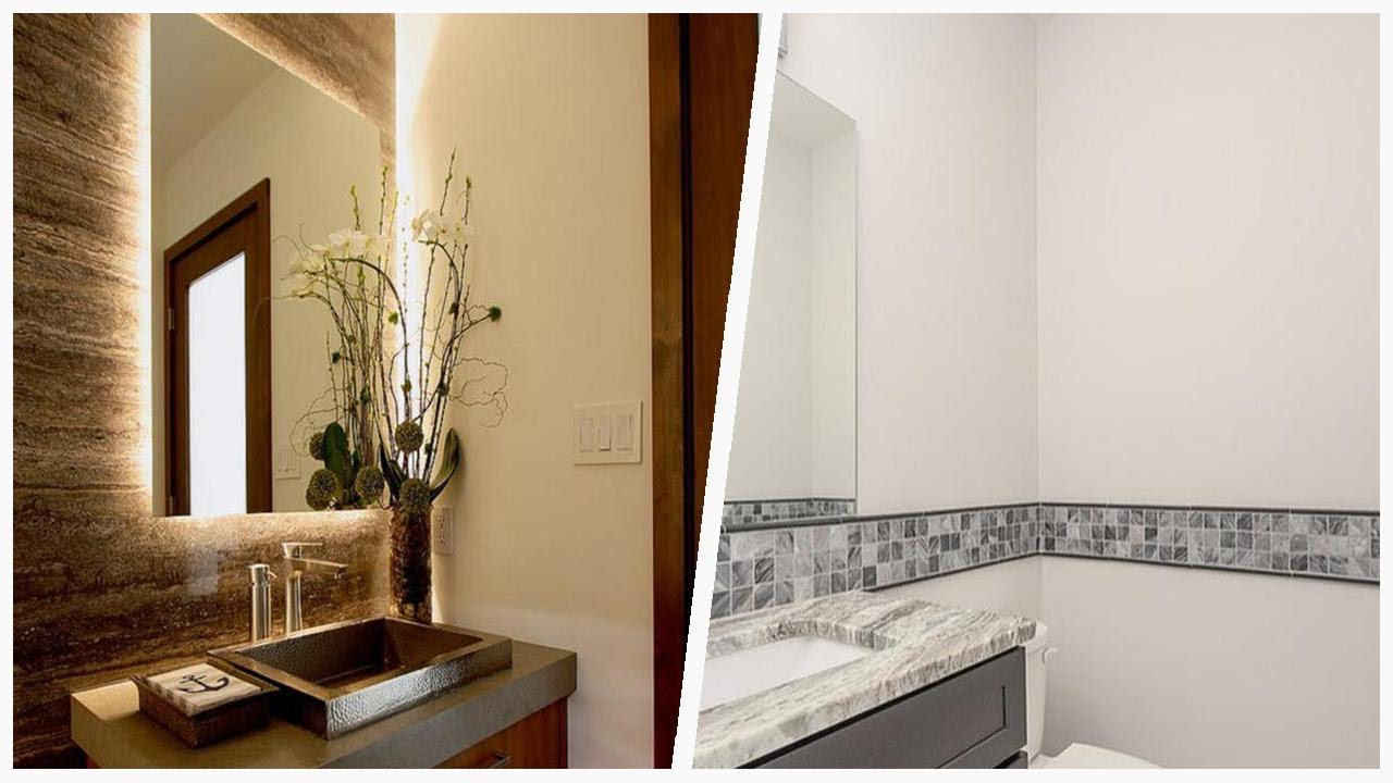 75 Powder Room With Limestone Countertops And Gray Countertops Design Ideas You'll Love 🔴