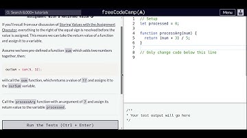 Lesson 56 | Basic JavaScript | Assignment with a Returned Value