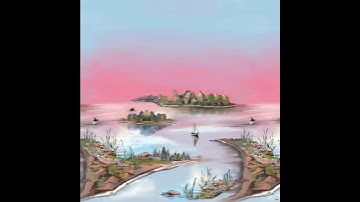 How to #draw Landscape drawing in #Procreate #art #digitalpainting #ipad #shorts #viral #watercolor