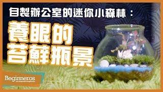 【手作教學】自製辦公室的迷你小森林:養眼的苔蘚瓶景|Beginneros