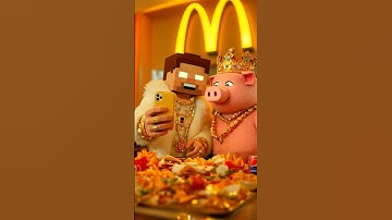 STEVE MEETS TECHNOBLADE AT MCDONALDS #minecraft #mcdonalds #shorts